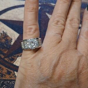 CZ And Silver Ring, Size 7